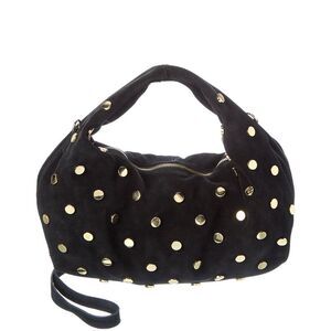 Persaman New York Studded Suede Hobo, Black